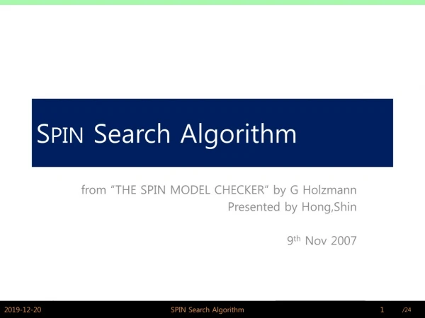 S PIN  Search Algorithm