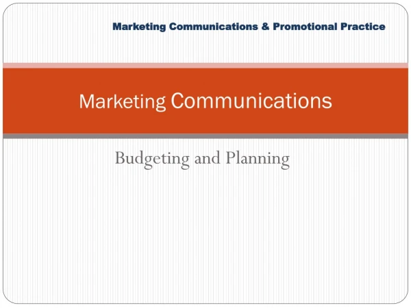 Marketing  Communications