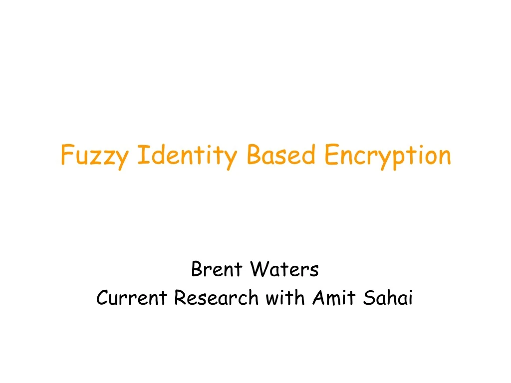 fuzzy identity based encryption