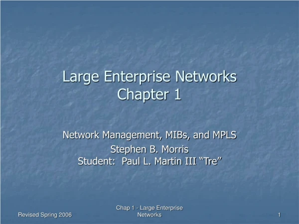 Large Enterprise Networks  Chapter 1