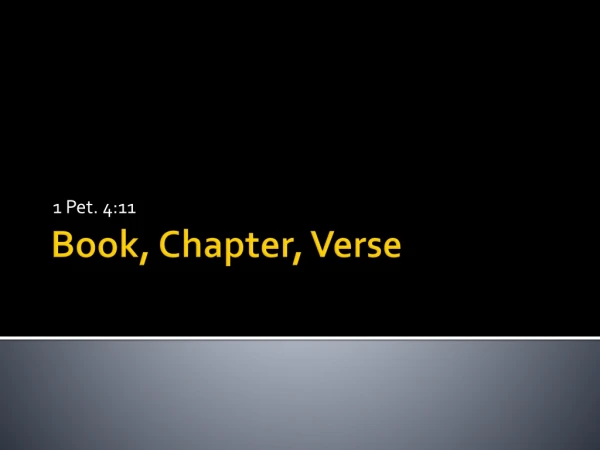 Book, Chapter, Verse