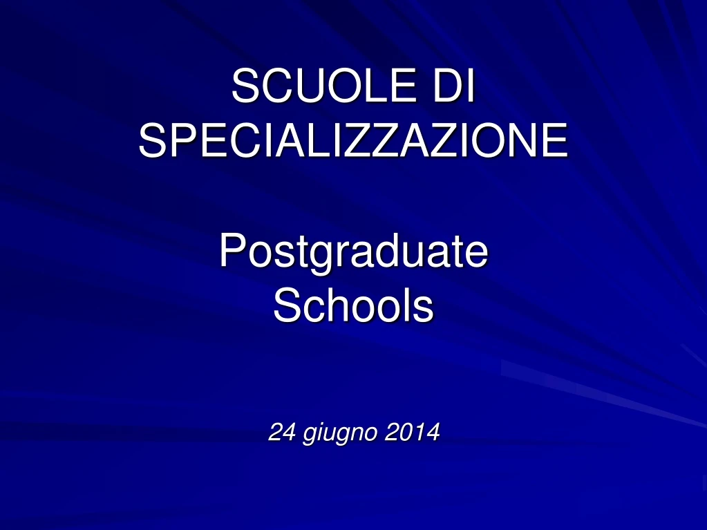 scuole di specializzazione postgraduate schools