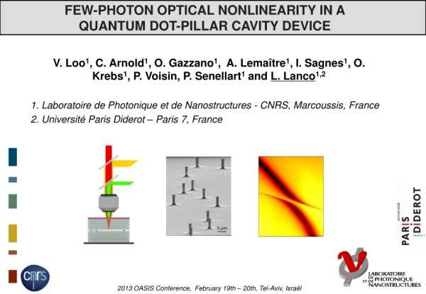 1. Laboratoire de Photonique et de Nanostructures - CNRS, Marcoussis, France