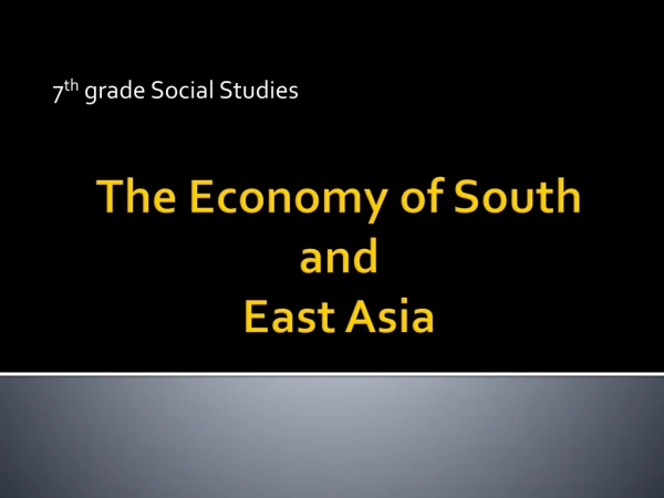 The Economy of South  and  East Asia