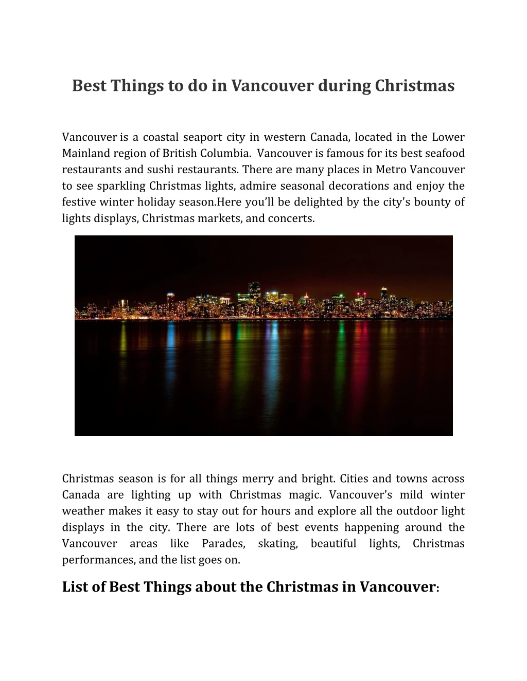 best things to do in vancouver during christmas