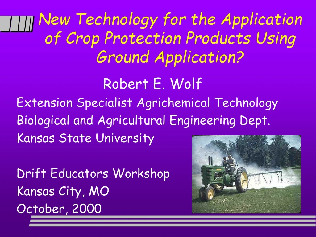 new technology for the application of crop protection products using ground application