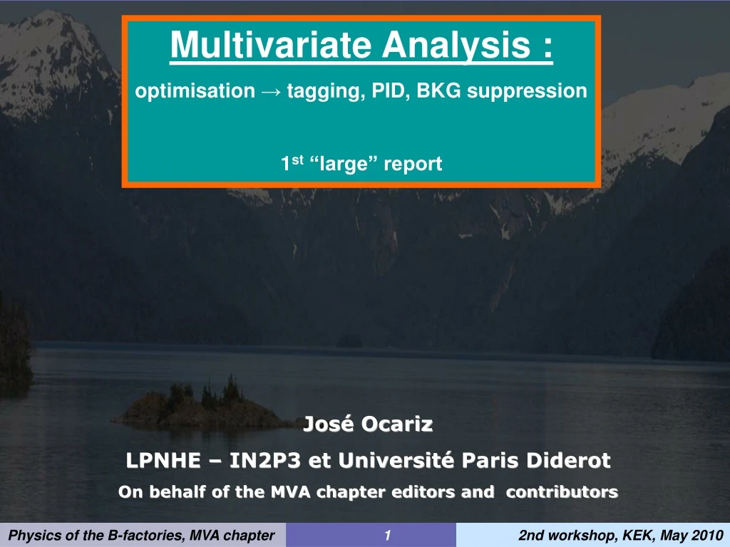 multivariate analysis optimisation tagging