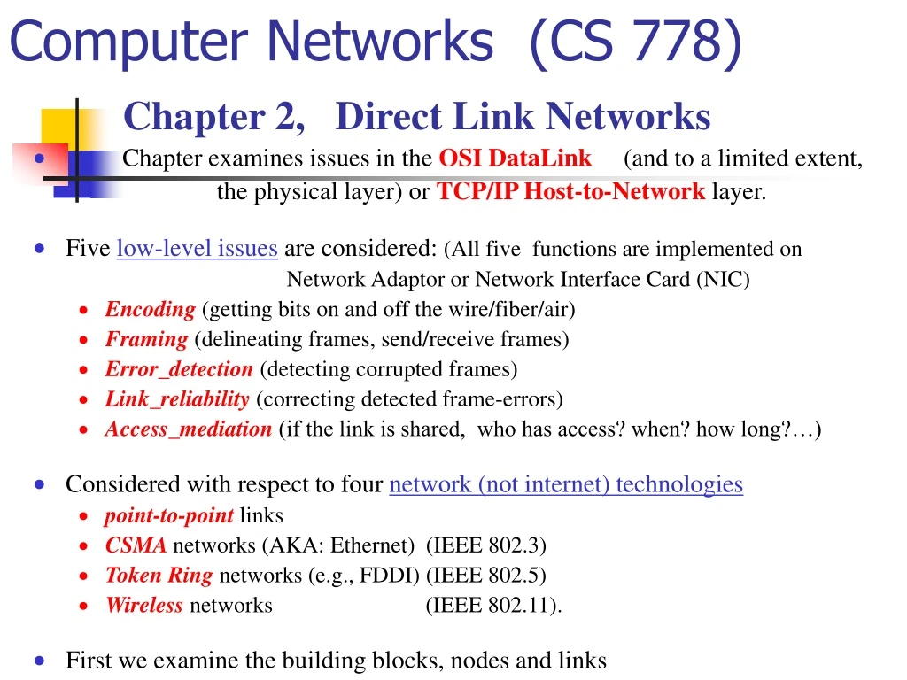 computer networks cs 778