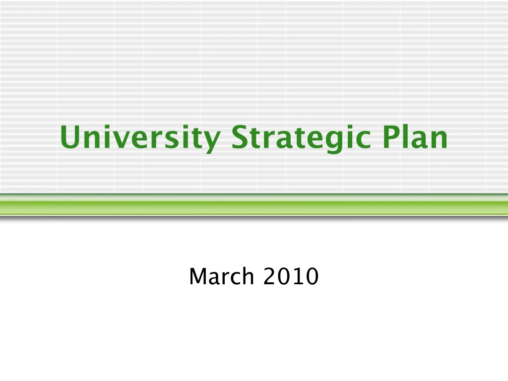 university strategic plan