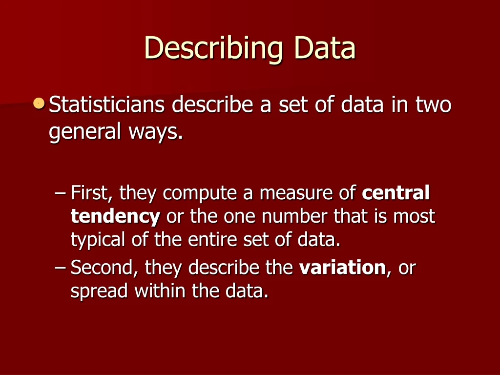 describing data