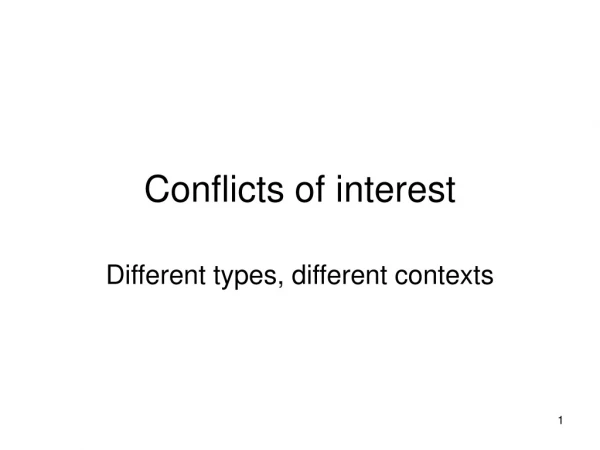 Conflicts of interest