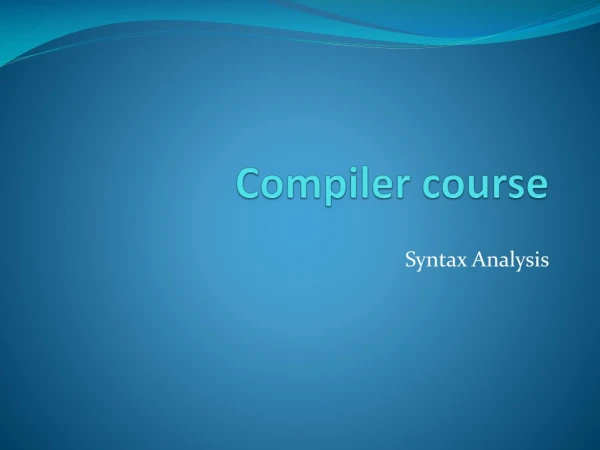 Compiler course