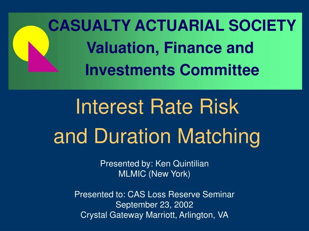 interest rate risk and duration matching