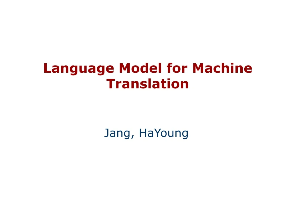 language model for machine translation