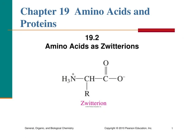 Chapter 19  Amino Acids and Proteins