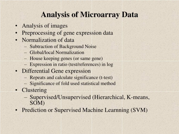 Analysis of Microarray Data