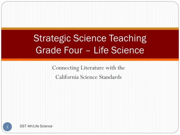 Strategic Science Teaching Grade Four – Life Science