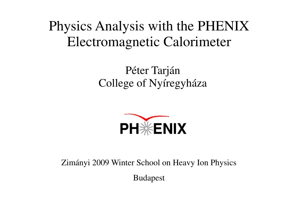 physics analysis with the phenix electromagnetic calorimeter