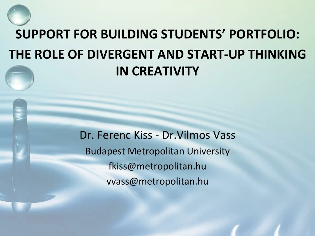 support for building students portfolio the role
