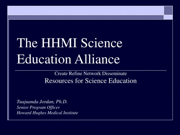 The HHMI Science Education Alliance