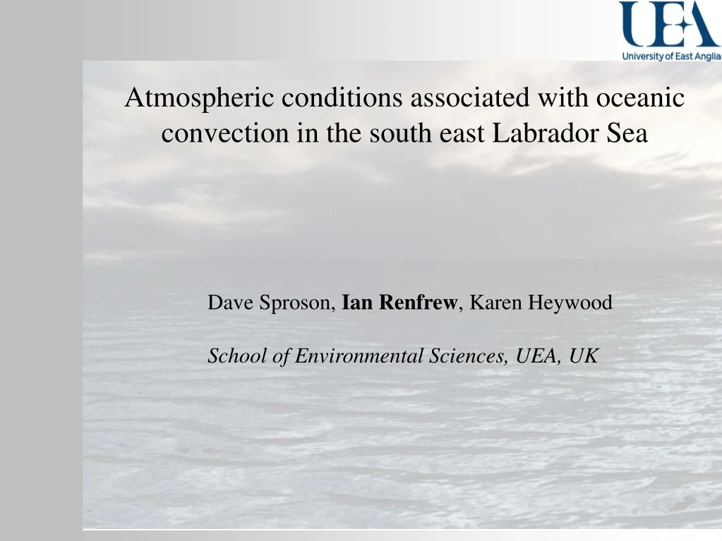 atmospheric conditions associated with oceanic