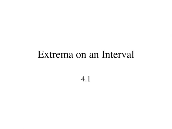 Extrema on an Interval
