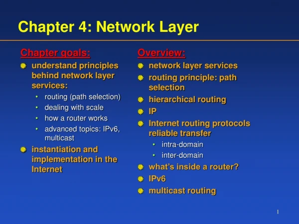 Chapter 4: Network Layer