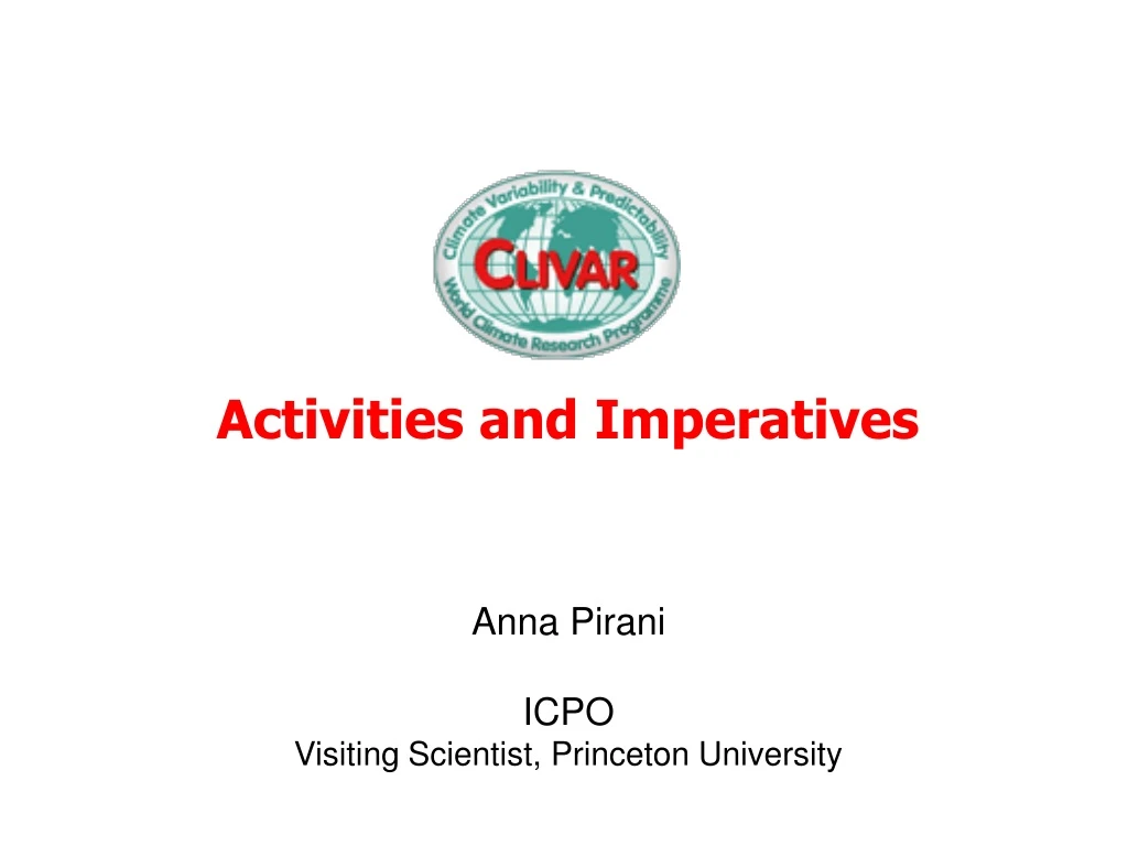 activities and imperatives
