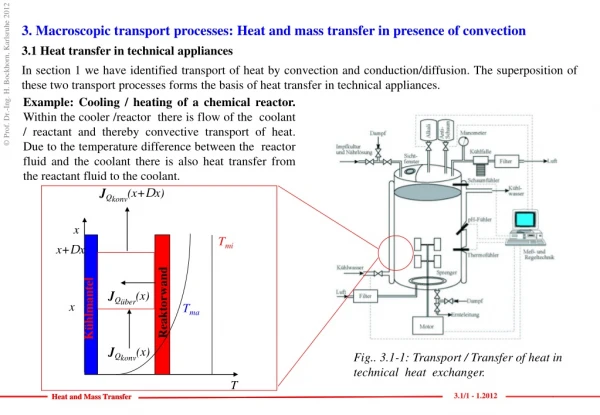 3.  Macroscopic transport processes :  Heat and mass transfer  in  presence of convection