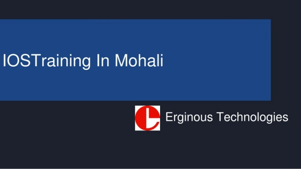 Best IOS App Development Training Course In Mohali