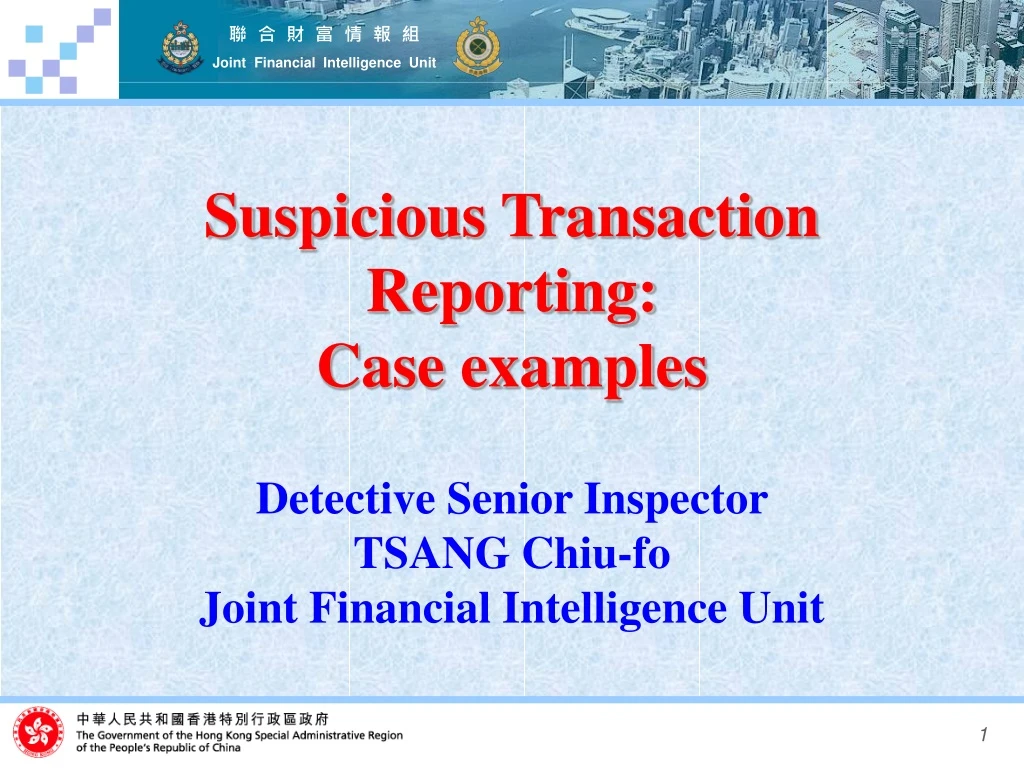 suspicious transaction reporting case examples