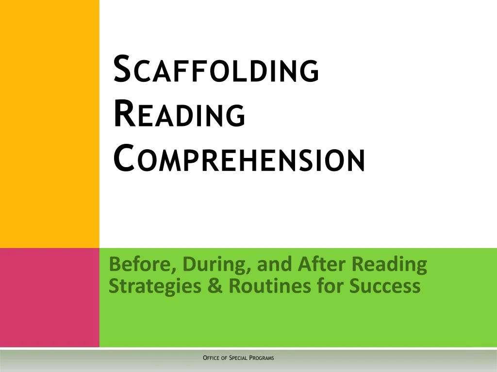 scaffolding reading comprehension