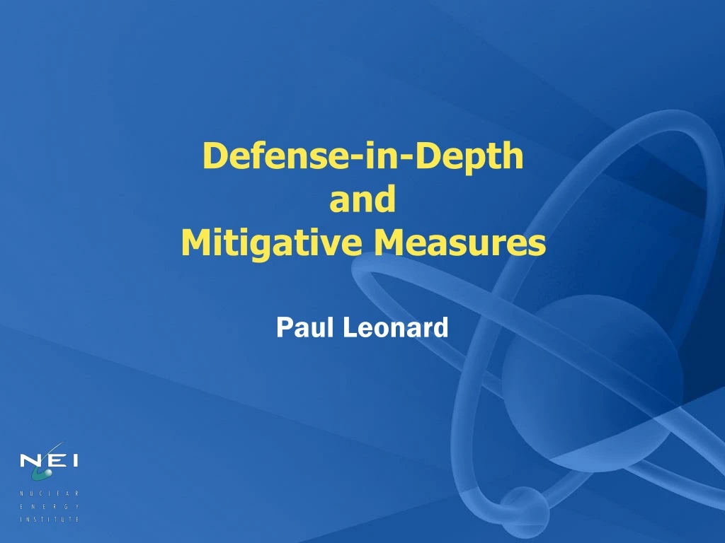 defense in depth and mitigative measures
