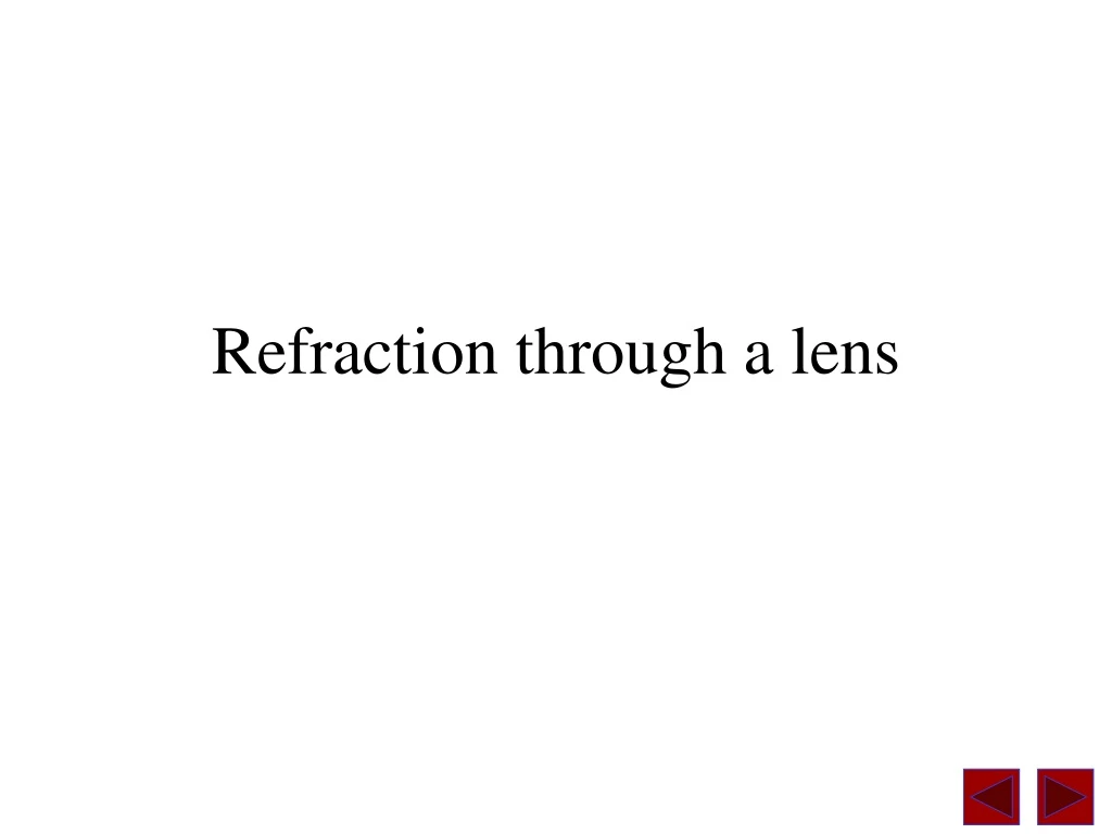refraction through a lens