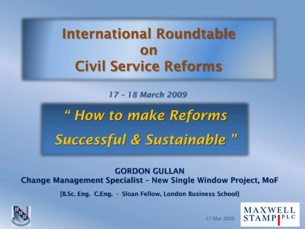 International Roundtable on Civil Service Reforms