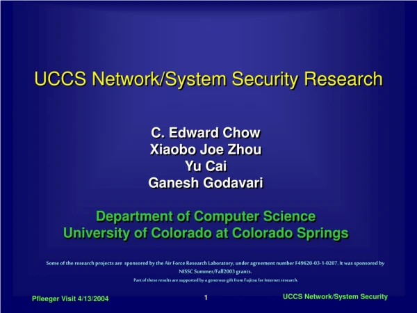 UCCS Network/System Security Research
