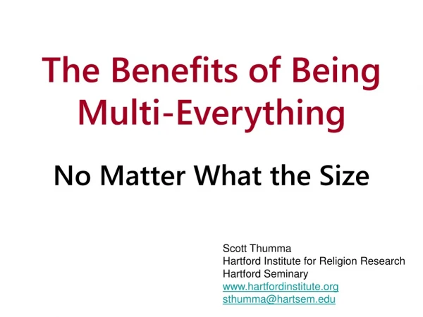 Scott Thumma Hartford Institute for Religion Research Hartford Seminary hartfordinstitute