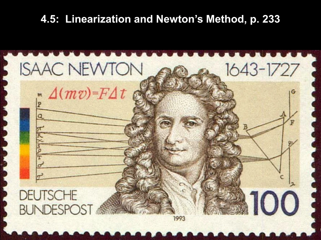 4 5 linearization and newton s method p 233