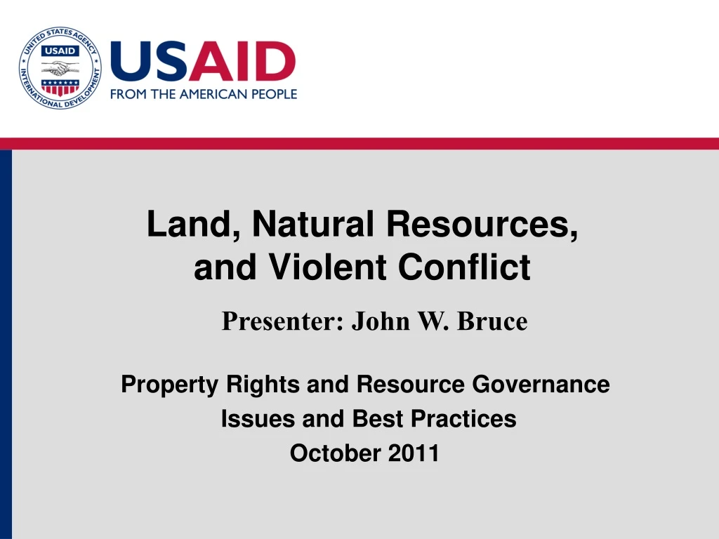 land natural resources and violent conflict