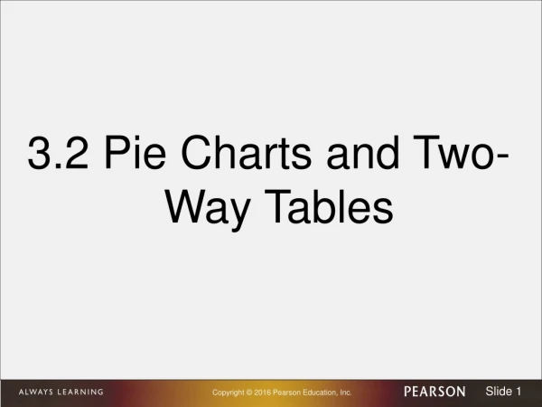 3.2  Pie Charts and Two-Way Tables