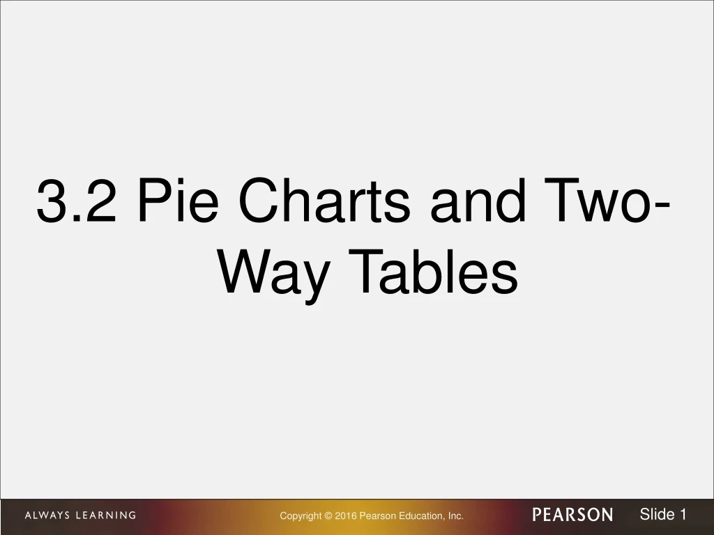 3 2 pie charts and two way tables
