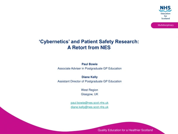 ‘Cybernetics’ and Patient Safety Research:  A Retort from NES