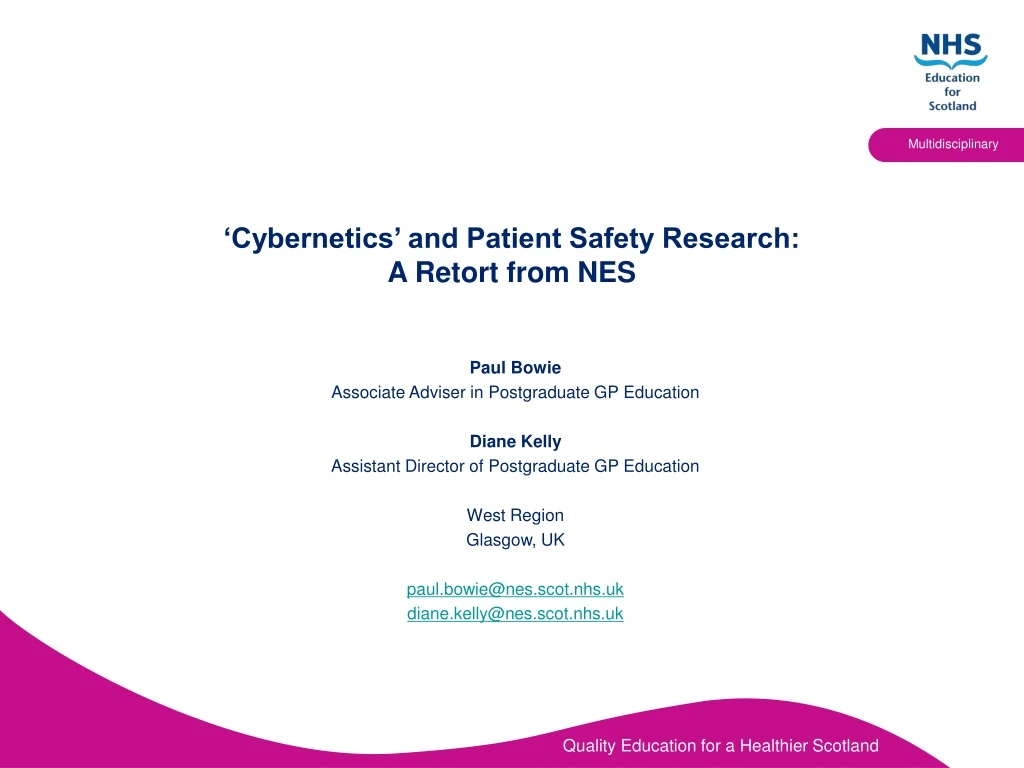 cybernetics and patient safety research a retort from nes