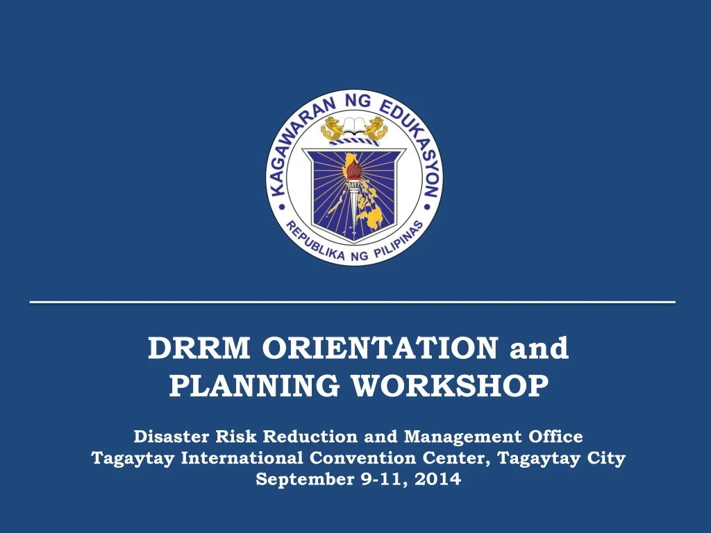 drrm orientation and planning workshop disaster