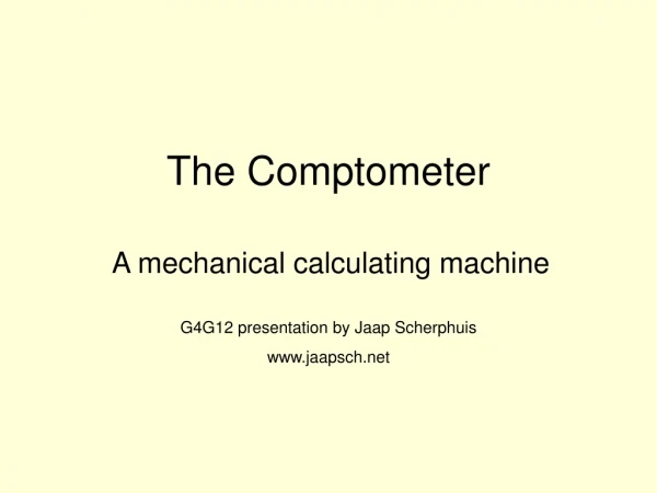 The Comptometer