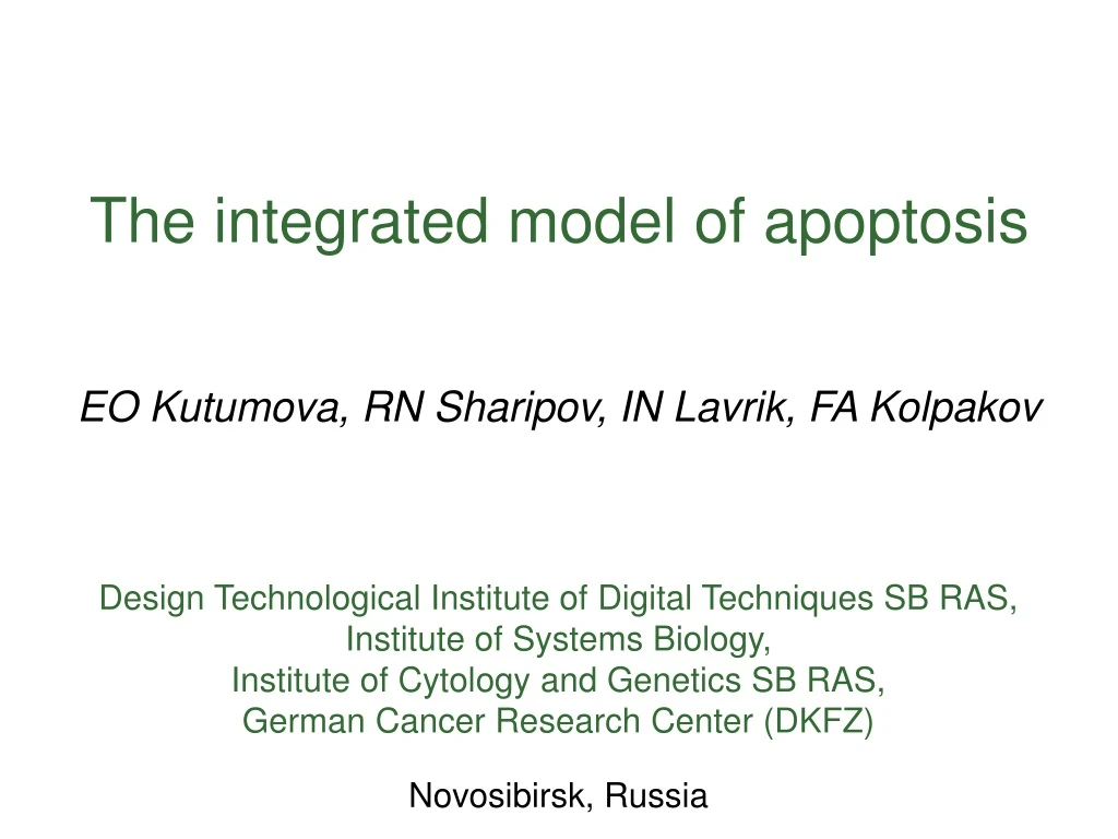 the integrated model of apoptosis