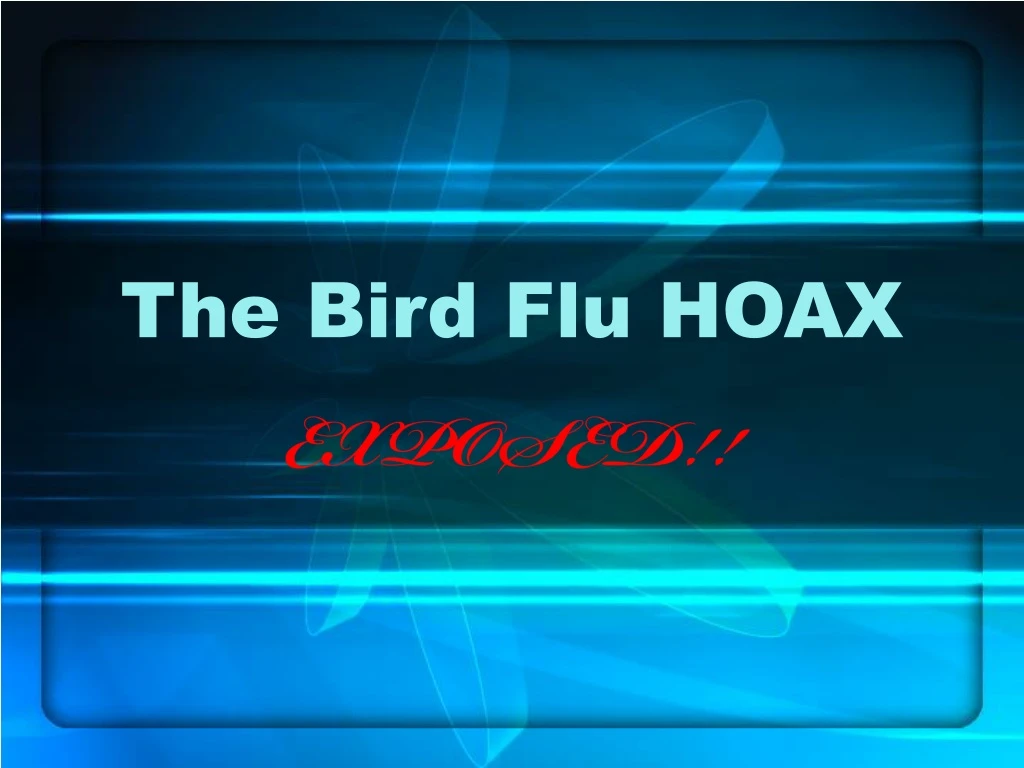 the bird flu hoax