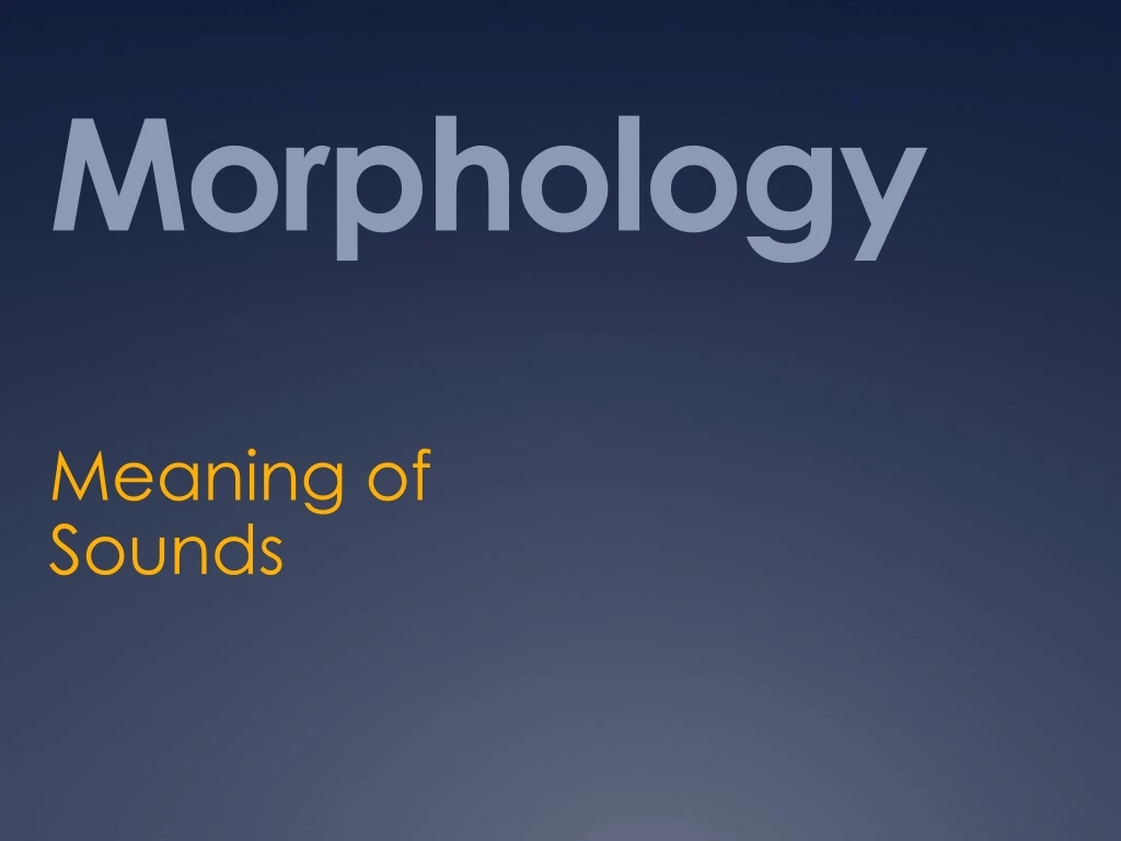 morphology