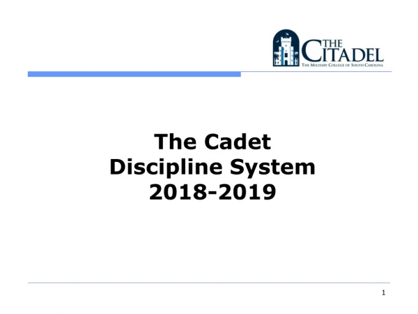 The Cadet  Discipline System  2018-2019