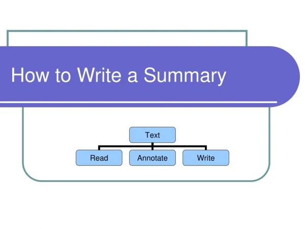 How to Write a Summary